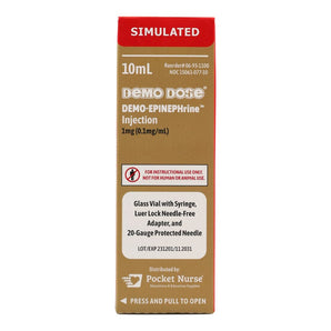 Demo Dose EPINEPHrine Injection 1mg, 10ml Syringe - For Training Use Only