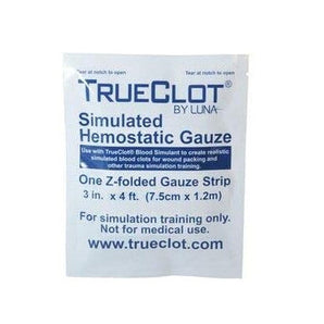 Simulaids TrueClot Simulated Blood Clotting Z-Folded Gauze 3 Inch x 4 Feet