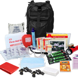 Rucksack Disaster Relief Kit - Includes LifeStraw, Rations & More