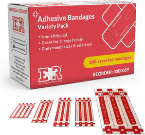 Adhesive Bandages Variety Pack – 280 Assorted Count