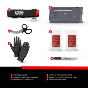 Red Tactical Trauma Kit with SOF Tourniquet & Chest Seals