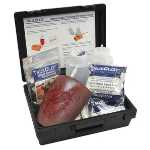 TrueClot Hemorrhage Training Kit, Laceration, w/Z-Fold Gauze, Dark Skin Tone
