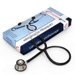 Cardiology Stethoscope with ID Tag – Black