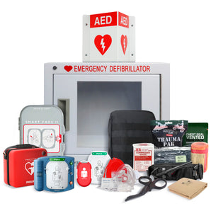 First Aid Kit with Philips AED - Defibrillation Pads & CPR Device