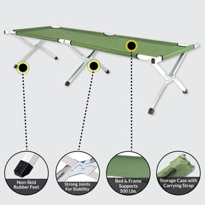 Heavy-Duty Outdoor Cot with Carry Bag