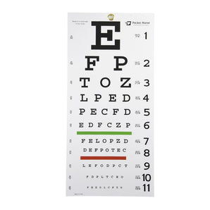Pocket Nurse Snellen Eye Chart -For Training Use Only