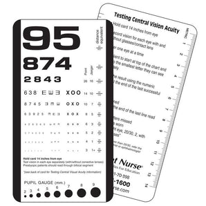 Pocket Nurse Pocket Eye Chart -For Training Use Only