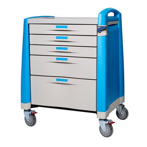 Pocket Nurse DURA Quipp Emergency Crash Cart, Five Drawer -For Training Use Only