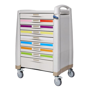 Pocket Nurse DURAQuipp Pediatric Emergency Crash Cart, 9 Drawer -For Training Use Only