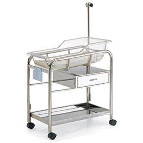 Pocket Nurse Stainless Steel Bassinet with One Drawer/Shelf -For Training Use Only