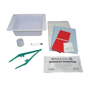 Pocket Nurse Dressing Change Tray with ABD Pad -For Training Use Only