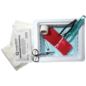 Pocket Nurse Dressing Change Tray Instruments & ABD Pad -For Training Use Only