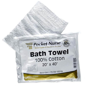 Pocket Nurse Bath Towel Each Natural -For Training Use Only