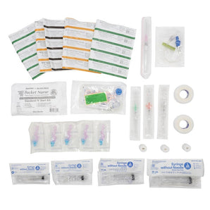 Pocket Nurse Crash Cart Refill Kit - IV Tubing Supplies and Syringes -For Training Use Only