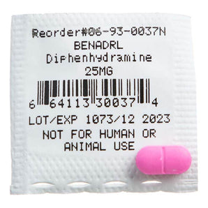 Pocket Nurse DiphenhydrAMIN (Bendryl) 25 mg -For Training Use Only