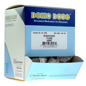 Demo Dose Acetaminophn Tylenl 500mg -For Training Use Only