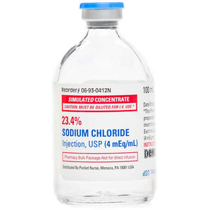 Demo Dose Sodim Chloride 100mL 4mEq/mL 100 mL -For Training Use Only