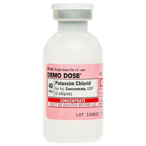 Demo Dose Potassim Chlorid 20 mL -For Training Use Only