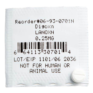 Demo Dose Digoxn (Lanoxn) 0.25mg -For Training Use Only