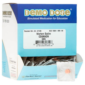 Demo Dose Warfarn Sodim (Coumadn) 5mg Tablet UD -For Training Use Only