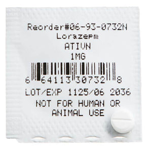 Demo Doase Lorazepm (Ativn) 1mg -For Training Use Only