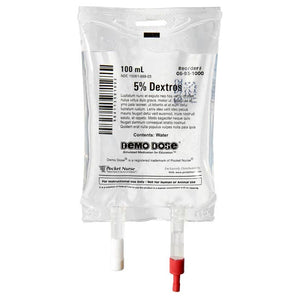 Demo Dose 5% Dextros IV Fluid -For Training Use Only