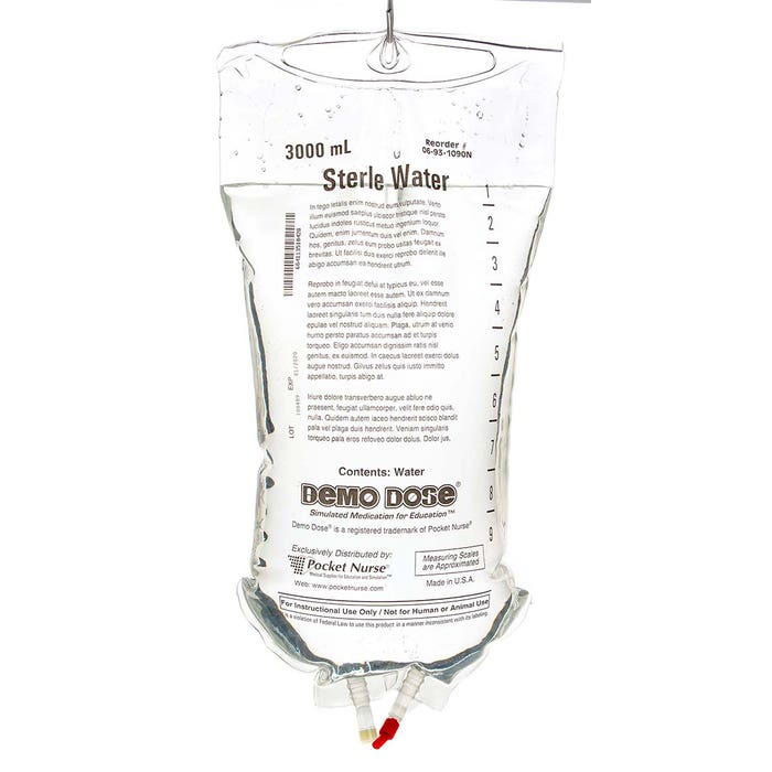 Demo Dose Steril Water 3000mL -For Training Use Only – MediTac Kits