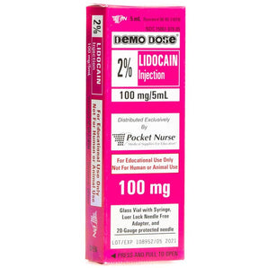 Demo Dose Lidocain 2% 5mL syringe -For Training Use Only