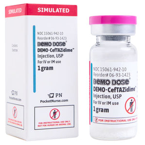 Pocket Nurse DEMO-CefTAZidime™ Injection, 10mL, 1g/10mL -For Training Use Only