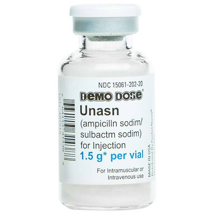Demo Dose Unasn 1.5g/20mL powder vial -For Training Use Only – MediTac Kits