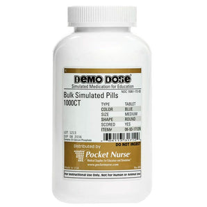Demo Dose Tablet Blue Medium Round Scored -For Training Use Only