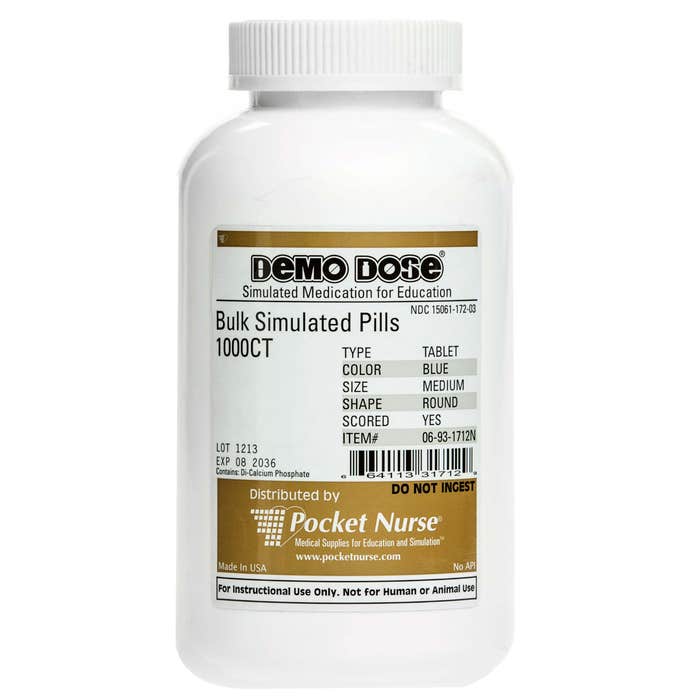Demo Dose Tablet Blue Medium Round Scored -For Training Use Only ...