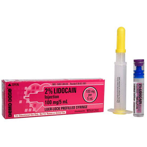Demo Dose Prefilled Luer Lock ACLS Syringe (Needle Free) 5 mL, 2% Lidocain -For Training Use Only