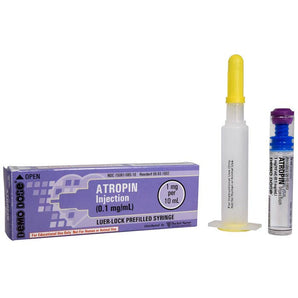 Demo Dose Prefilled Luer-Lock ACLS Syringe (Needle Free) 10mL, Atropin Injection -For Training Use Only