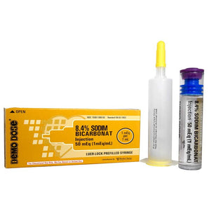 Demo Dose Prefilled Luer-Lock ACLS Syringe (Needle Free) 50mL, 8.4% Sodim Bicarbonat Injection -For Training Use Only
