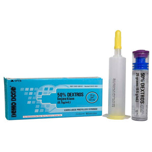 Demo Dose Prefilled Luer-Lock ACLS Syringe (Needle Free) 50 mL, 50% Dextros Injection -For Training Use Only