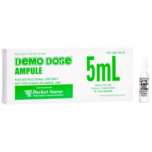 Demo Dose Clear Ampule, 5mL -For Training Use Only