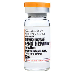 Demo Dose DEMO-Heparin 10mL, 50,000 units/10mL -For Training Use Only