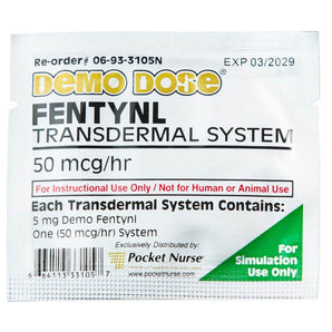 Demo Dose Fentynl 50 mcg/hr Transdermal Patch System -For Training Use Only