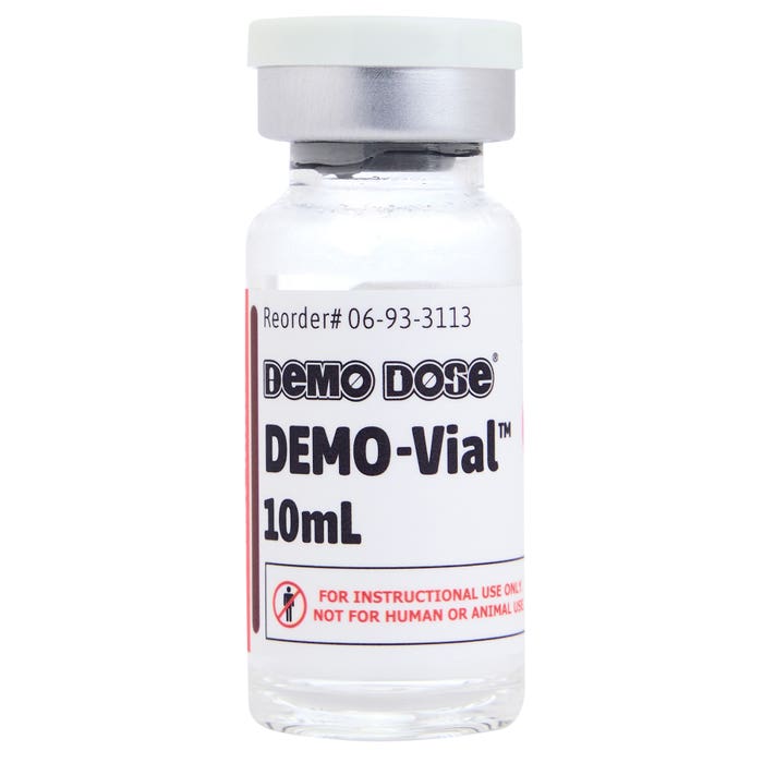 Demo Dose Water Vial 10mL -For Training Use Only – MediTac Kits