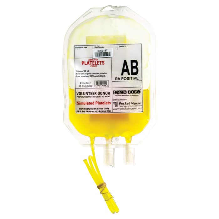 Demo Dose Simulated Platelets AB Rh Positive -For Training Use Only ...