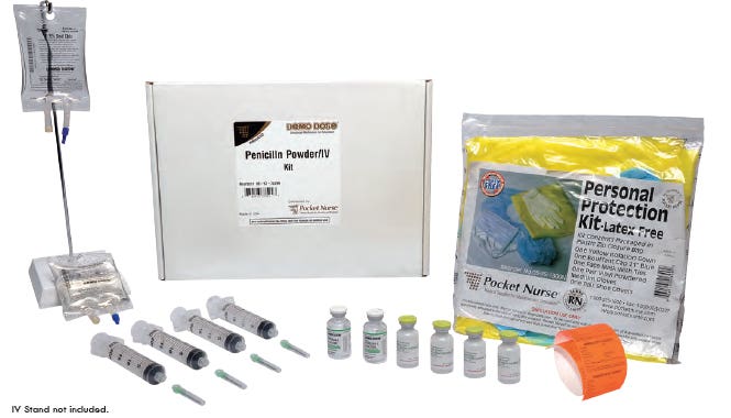 Demo Dose Penicilln Powder/IV Kit -For Training Use Only – MediTac Kits