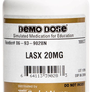 Demo Dose Furosemid (Lasx) 20 mg - 100/Bottle -For Training Use Only