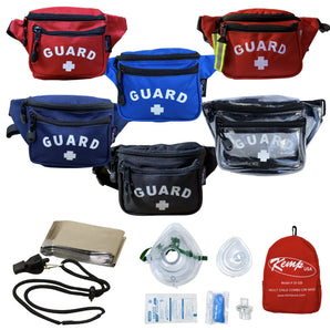 Kemp USA Hip Pack with Lifeguard Essentials Supply Pack & Adult/Child & Infant CPR Mask