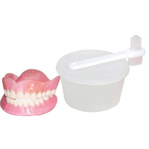 Demo Dose Upper and Lower Denture Set Includes denture cup and brush -For Training Use Only