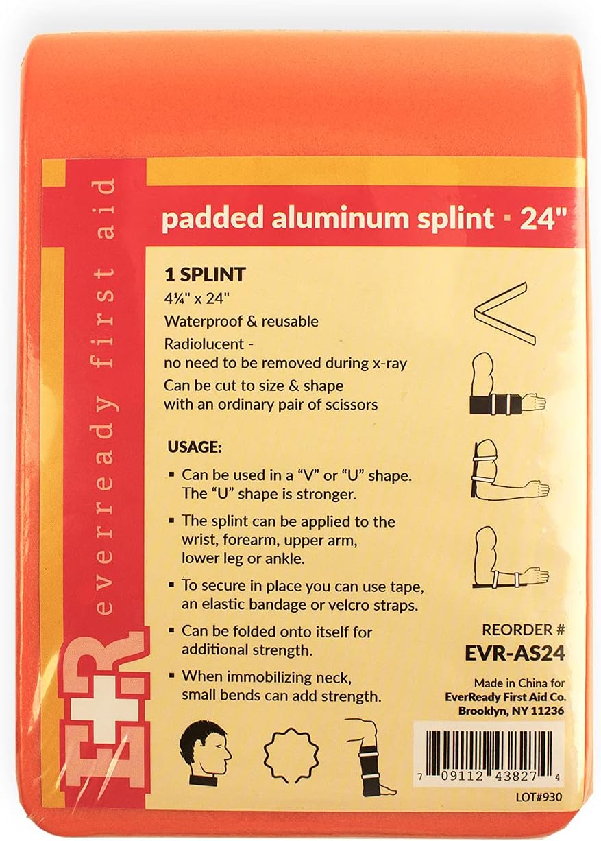 Padded Universal Aluminum Splint 4.25" X 24" Flat Folded