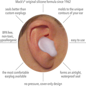 Mack's Pillow Soft Silicone Earplugs - 6 Pair