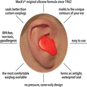 Mack's Moldable Silicone Ear Plugs, Kids Size, 6 Pair