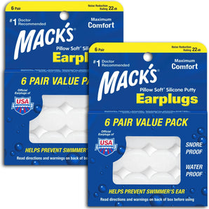 Mack's Pillow Soft Silicone Earplugs - 6 Pair
