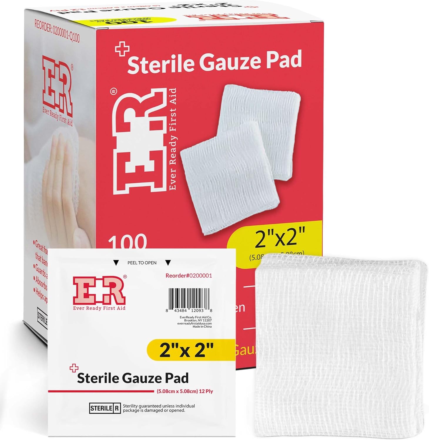 Sterile 12 Ply Cotton Gauze Pads 100 Count